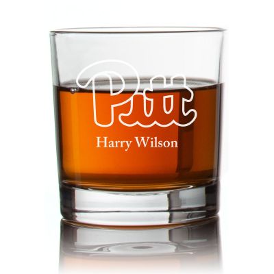 Engraved Pittsburgh Panthers Rocks Glass - Personalized Whiskey Glasses - Man Cave Gift Ideas - Gifts For Him - 2pcs