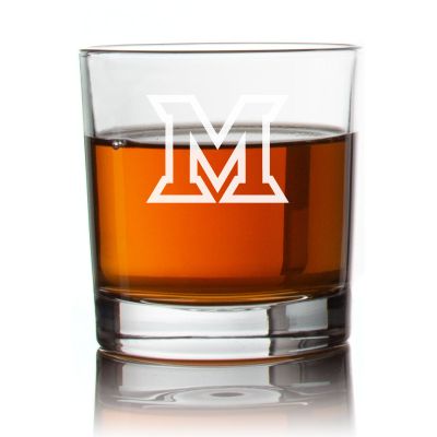 Engraved Miami Redhawks Rocks Glass - Personalized Whiskey Glasses - Man Cave Gift Ideas - Gifts For Him - 2pcs