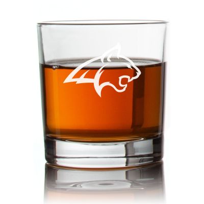 Engraved Montana Bobcats Rocks Glass - Personalized Whiskey Glasses - Man Cave Gift Ideas - Gifts For Him - 2pcs