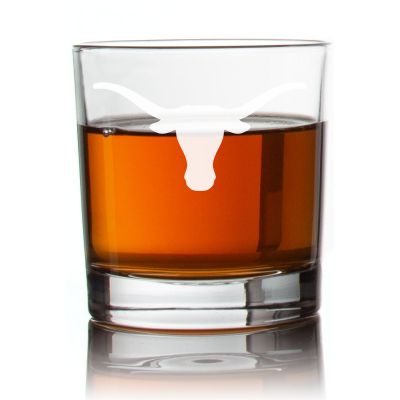 Engraved Texas Longhorns Rocks Glass - Personalized Whiskey Glasses - Man Cave Gift Ideas - Gifts For Him - 2pcs