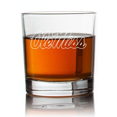 Engraved Ole Miss Rocks Glass - Personalized Whiskey Glasses - Man Cave Gift Ideas - Gifts For Him - 2pcs
