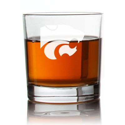 Engraved Kansas State Wildcats Football Rocks Glass - Personalized Whiskey Glasses - Man Cave Gift Ideas - Gifts For Him - Football Fanatic - 2pcs