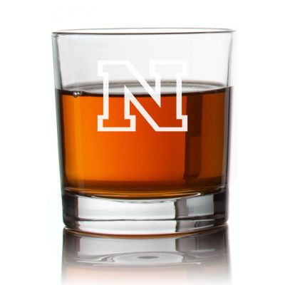 Engraved Nevada College Letter Football Rocks Glass - Personalized Whiskey Glasses - Man Cave Gift Ideas - Gifts For Him - Football Fanatic - 2pcs