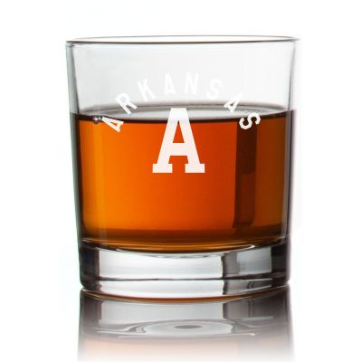 Engraved Arkansas Razorbacks Football Rocks Glass - Personalized Whiskey Glasses - Man Cave Gift Ideas - Gifts For Him - Football Fanatic - 2pcs