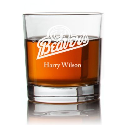 Engraved Bemidji State Beavers Football Rocks Glass - Personalized Whiskey Glasses - Man Cave Gift Ideas - Gifts For Him - Football Fanatic - 2pcs