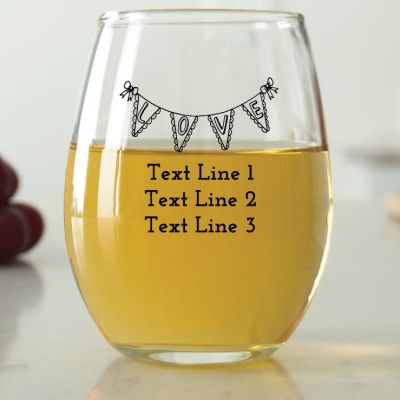 Love Flag Banner - 9 oz. ARC Perfection Stemless Wine Glasses