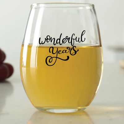 Wonderful Years - 9 oz. ARC Perfection Stemless Wine Glasses
