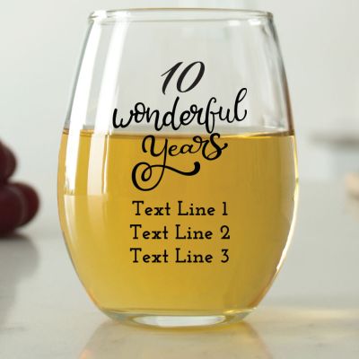 Wonderful Years - 9 oz. ARC Perfection Stemless Wine Glasses