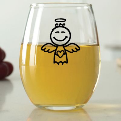 Angel Holding Heart - 9 oz. ARC Perfection Stemless Wine Glasses
