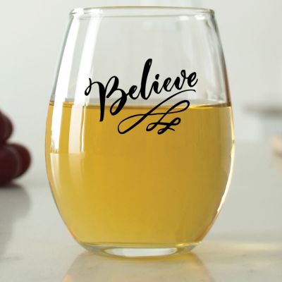 Believe - 9 oz. ARC Perfection Stemless Wine Glasses