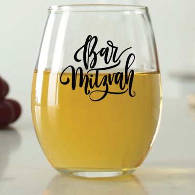 Bar Mitzvah - 9 oz. ARC Perfection Stemless Wine Glasses