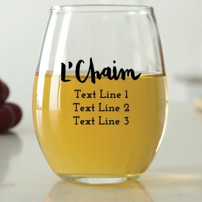 L'Chaim - 9 oz. ARC Perfection Stemless Wine Glasses