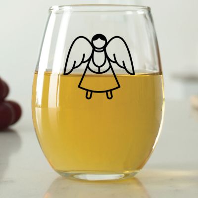 Angel Holding Hands - 9 oz. ARC Perfection Stemless Wine Glasses