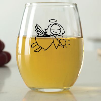 Flying Angel Holding Sun - 9 oz. ARC Perfection Stemless Wine Glasses