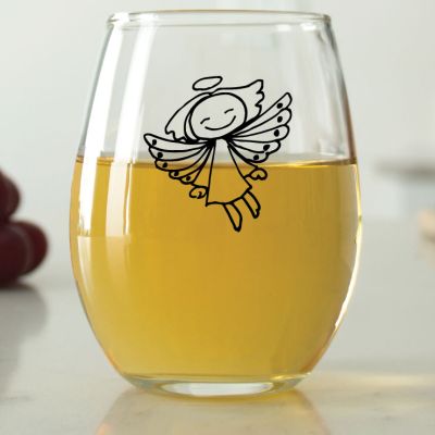 Flying Angel with Halo - 9 oz. ARC Perfection Stemless Wine Glasses