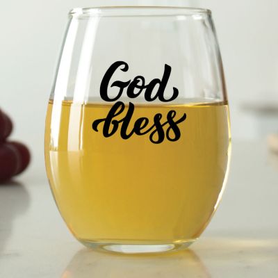 God Bless - 9 oz. ARC Perfection Stemless Wine Glasses