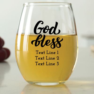 God Bless - 9 oz. ARC Perfection Stemless Wine Glasses
