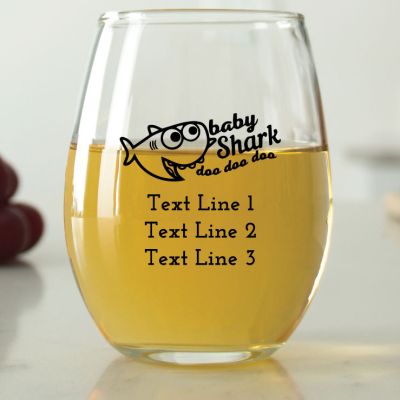 Baby Shark - 9 oz. ARC Perfection Stemless Wine Glasses