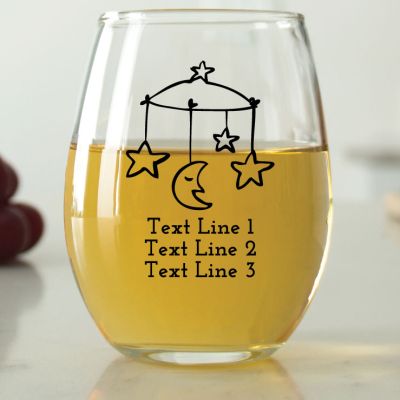 Moon and Stars Baby Mobile - 9 oz. ARC Perfection Stemless Wine Glasses