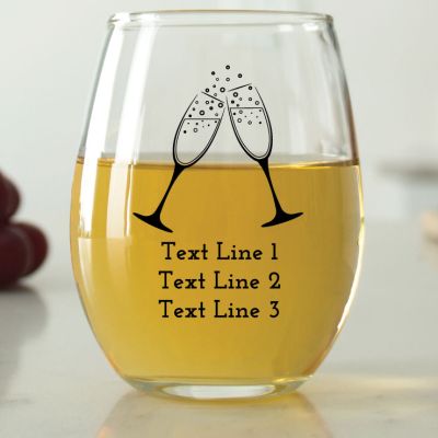 Champagne Glass Toast - 9 oz. ARC Perfection Stemless Wine Glasses