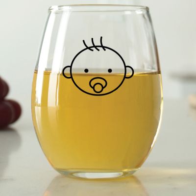 Baby Boy with Pacifier - 9 oz. ARC Perfection Stemless Wine Glasses