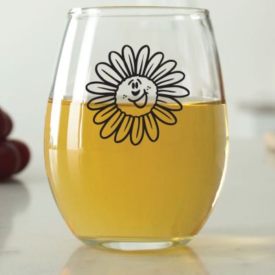 Smiling Flower - 9 oz. ARC Perfection Stemless Wine Glasses