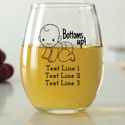 Baby Bottoms Up - 9 oz. ARC Perfection Stemless Wine Glasses