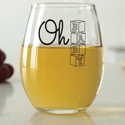 Oh Baby Blocks - 9 oz. ARC Perfection Stemless Wine Glasses