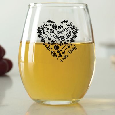 Hello Baby Heart - 9 oz. ARC Perfection Stemless Wine Glasses