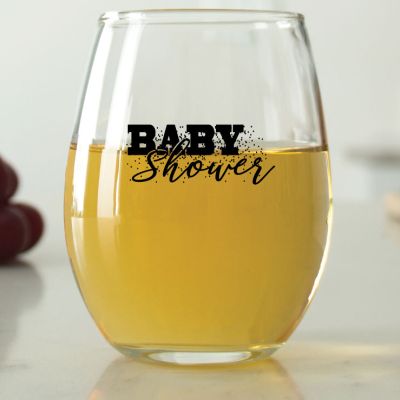 Baby Shower Confetti - 9 oz. ARC Perfection Stemless Wine Glasses