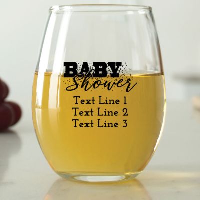 Baby Shower Confetti - 9 oz. ARC Perfection Stemless Wine Glasses