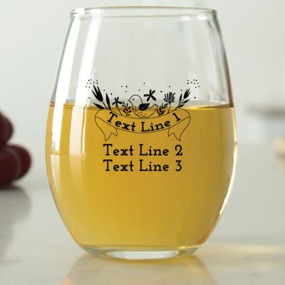  Bird with Banner - 9 oz. ARC Perfection Stemless Wine Glasses