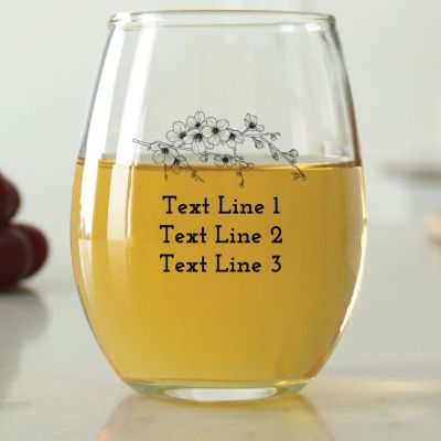 Flowers - 9 oz. ARC Perfection Stemless Wine Glasses