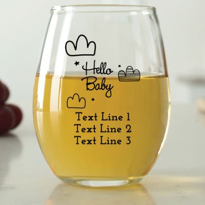 Hello Baby Clouds - 9 oz. ARC Perfection Stemless Wine Glasses