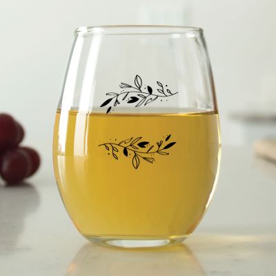 Signature with Leaves - 9 oz. ARC Perfection Stemless Wine Glasses