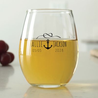 Knot and Anchor - 9 oz. ARC Perfection Stemless Wine Glasses