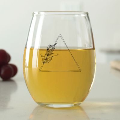 Triangle with Leaves - 9 oz. ARC Perfection Stemless Wine Glasses