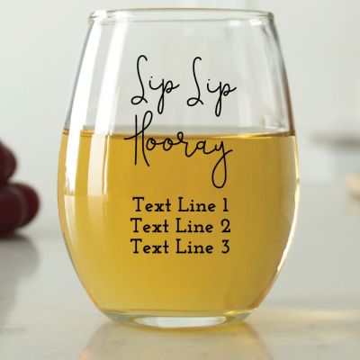 Sip Sip Hooray Handwritten - 9 oz. ARC Perfection Stemless Wine Glasses