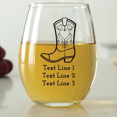 Cowboy Boot - 9 oz. ARC Perfection Stemless Wine Glasses