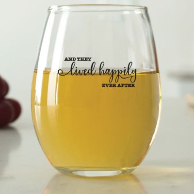 And They Lived Happily Ever After - 9 oz. ARC Perfection Stemless Wine Glasses