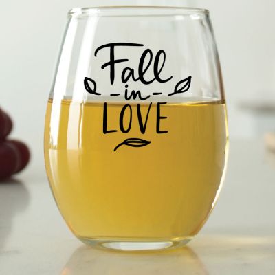 Fall In Love - 9 oz. ARC Perfection Stemless Wine Glasses