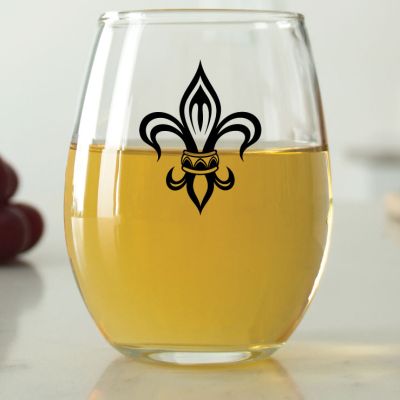 Fleur de Lis - 9 oz. ARC Perfection Stemless Wine Glasses