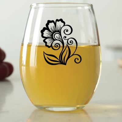 Floral Flourish - 9 oz. ARC Perfection Stemless Wine Glasses
