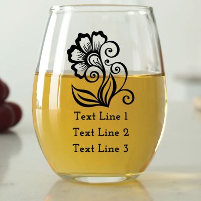 Floral Flourish - 9 oz. ARC Perfection Stemless Wine Glasses