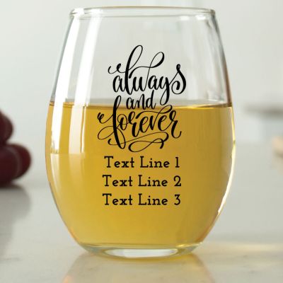 Always and Forever - 9 oz. ARC Perfection Stemless Wine Glasses