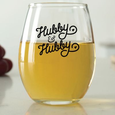 Hubby & Hubby - 9 oz. ARC Perfection Stemless Wine Glasses