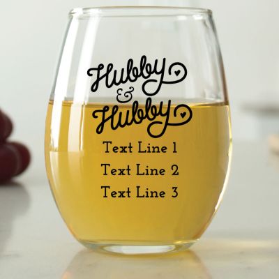 Hubby & Hubby - 9 oz. ARC Perfection Stemless Wine Glasses