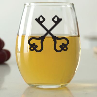 Crossed Keys - 9 oz. ARC Perfection Stemless Wine Glasses