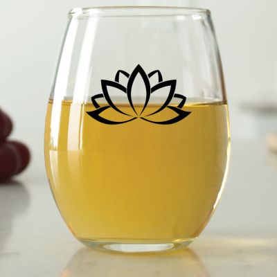 Lotus Flower Outline - 9 oz. ARC Perfection Stemless Wine Glasses