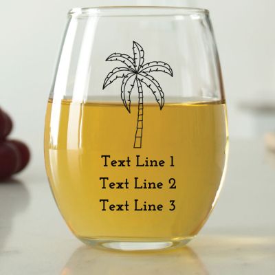 Palm Tree - 9 oz. ARC Perfection Stemless Wine Glasses